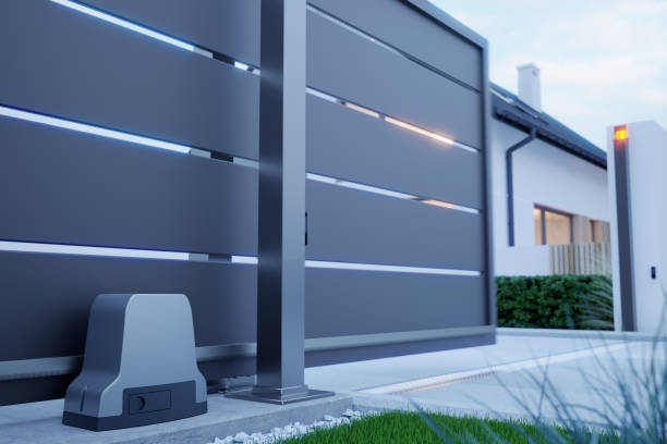 Gate and house 3D illustration